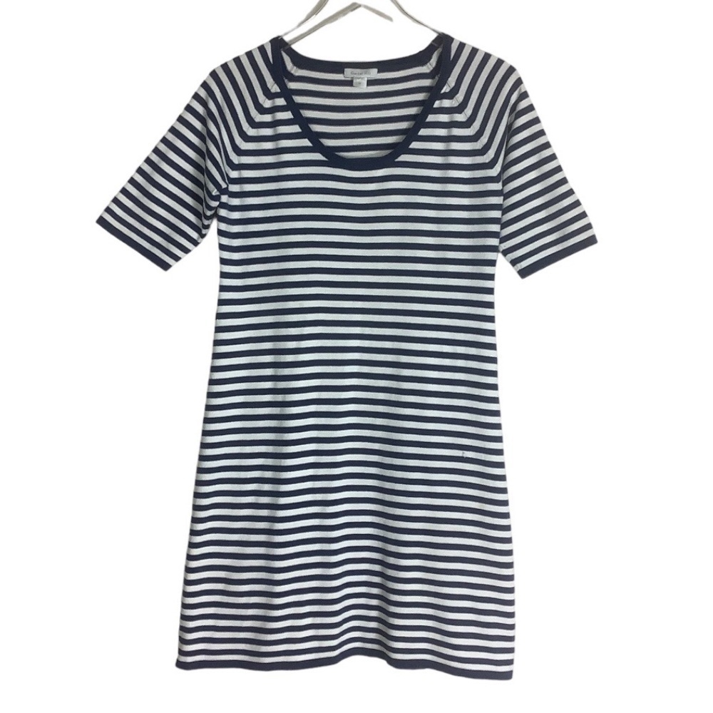 Garnet Hill‎ Marine Striped Shirt Knit Dress M